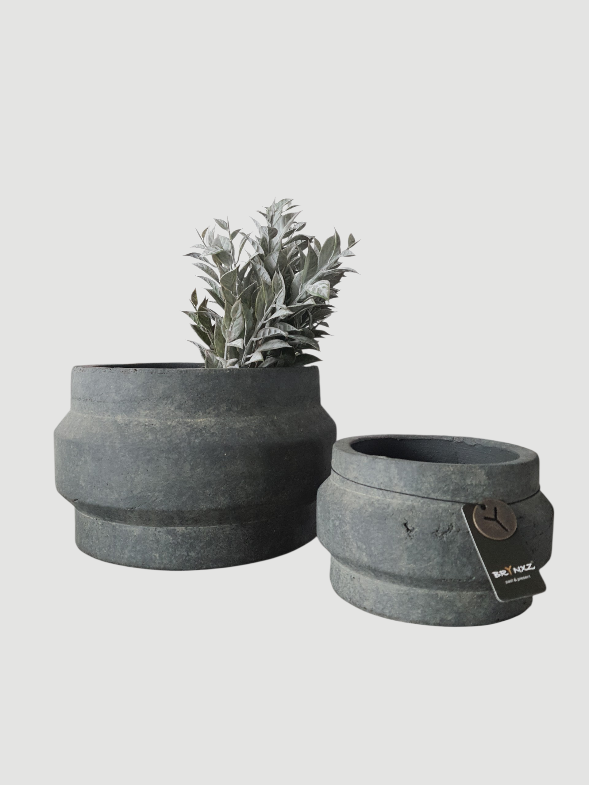 BRYNXZ Pflanztopf grau Keramik 15x10 cm